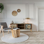 TIMELESS FLORA Mueble de TV de 2 Puertas en Efecto Roble