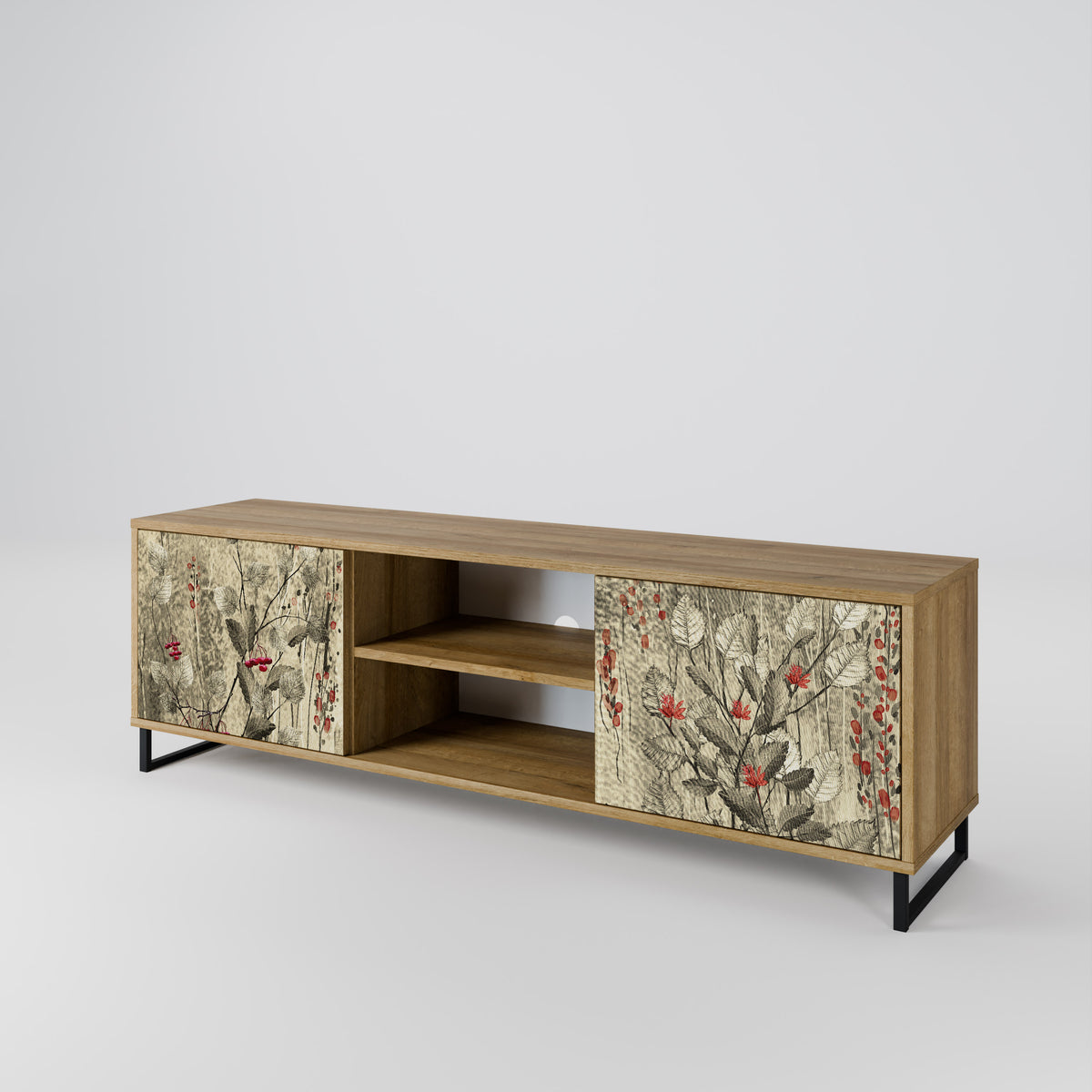 HERBAL GRACE Mueble de TV de 2 Puertas