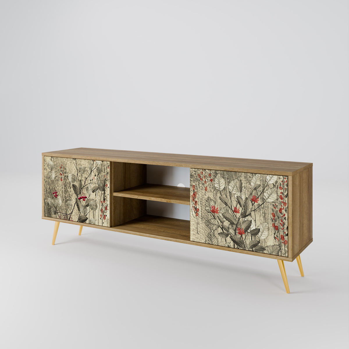 HERBAL GRACE Mueble de TV de 2 Puertas