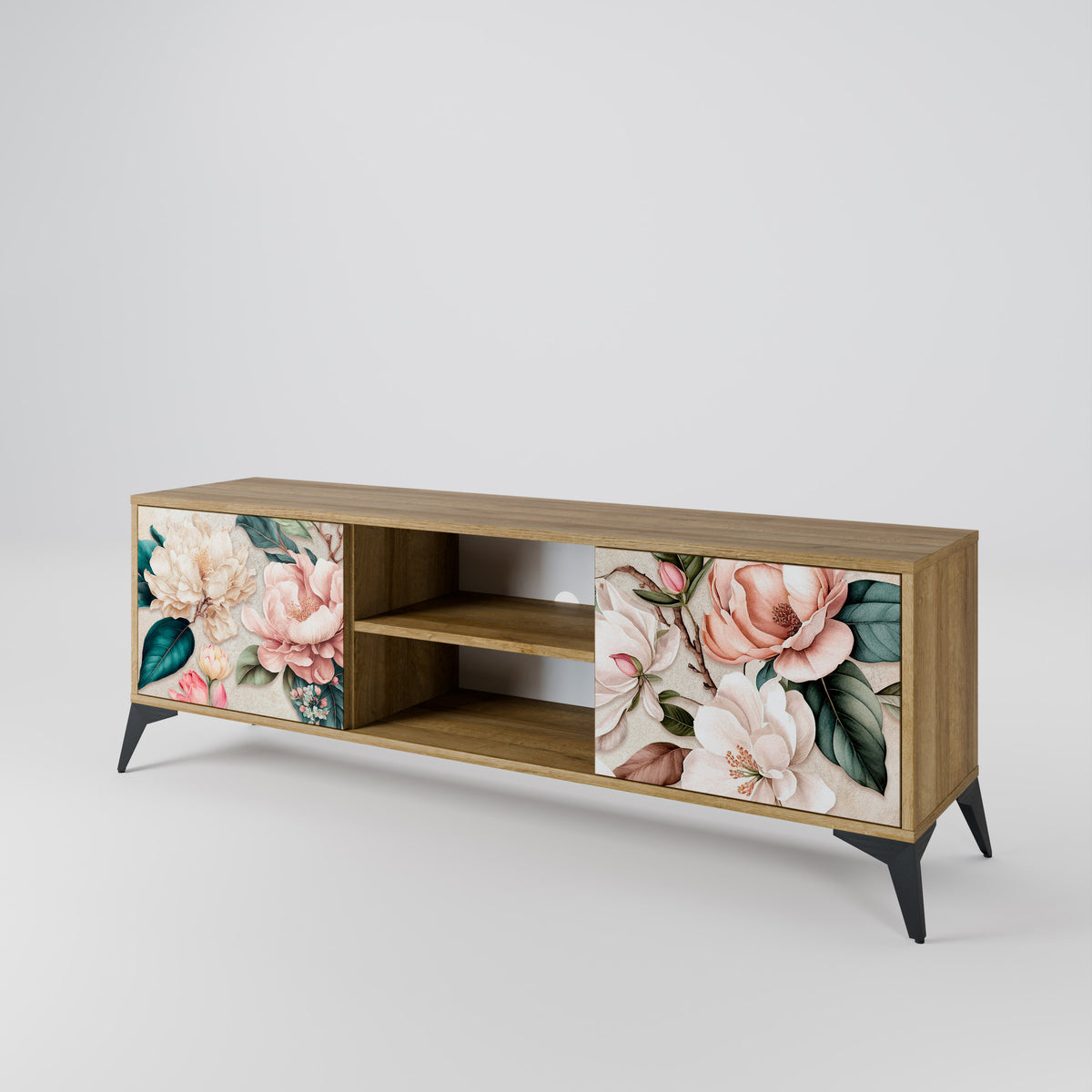 FLORAL GRACE Mueble de TV de 2 Puertas