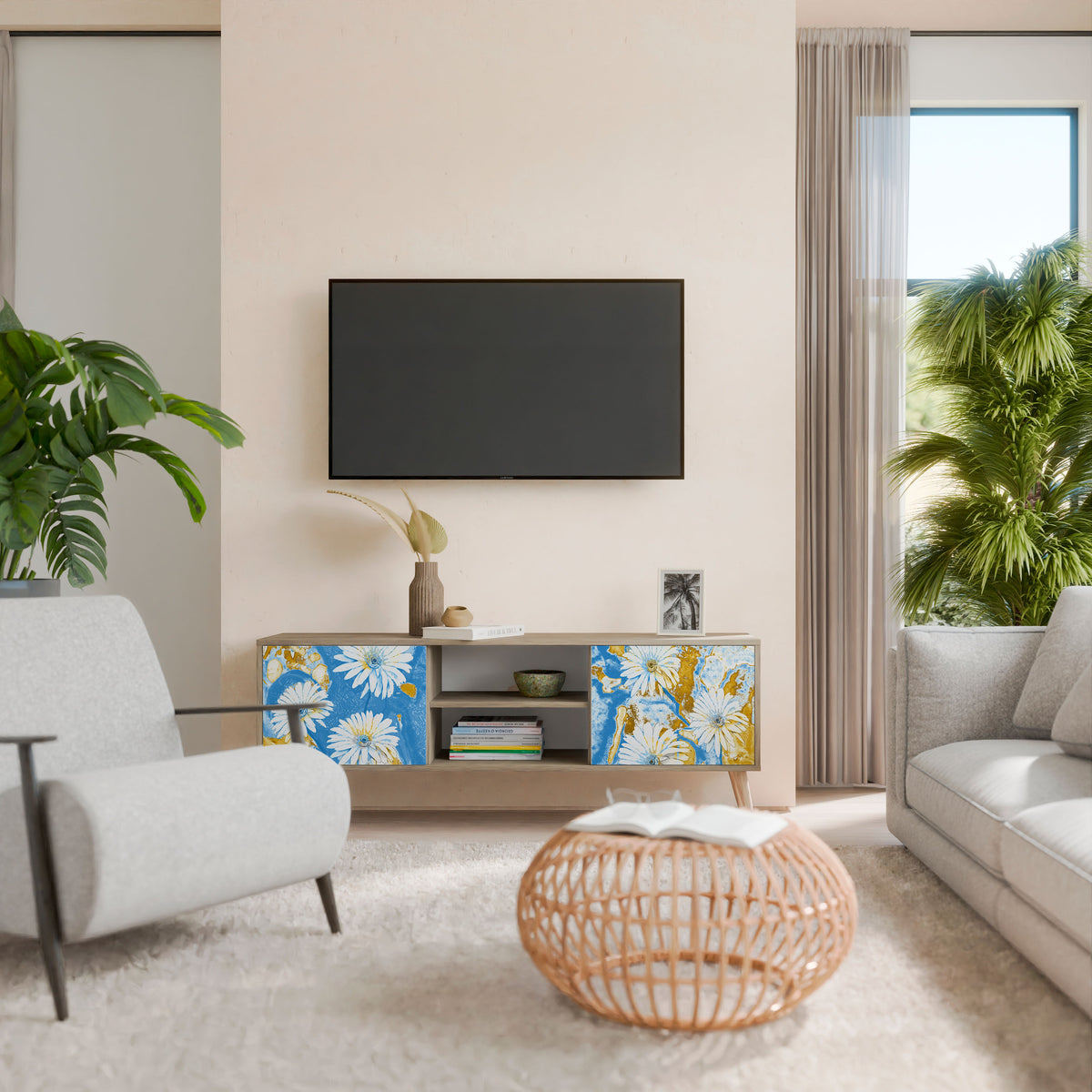 DAISY LUXE Mueble de TV de 2 Puertas