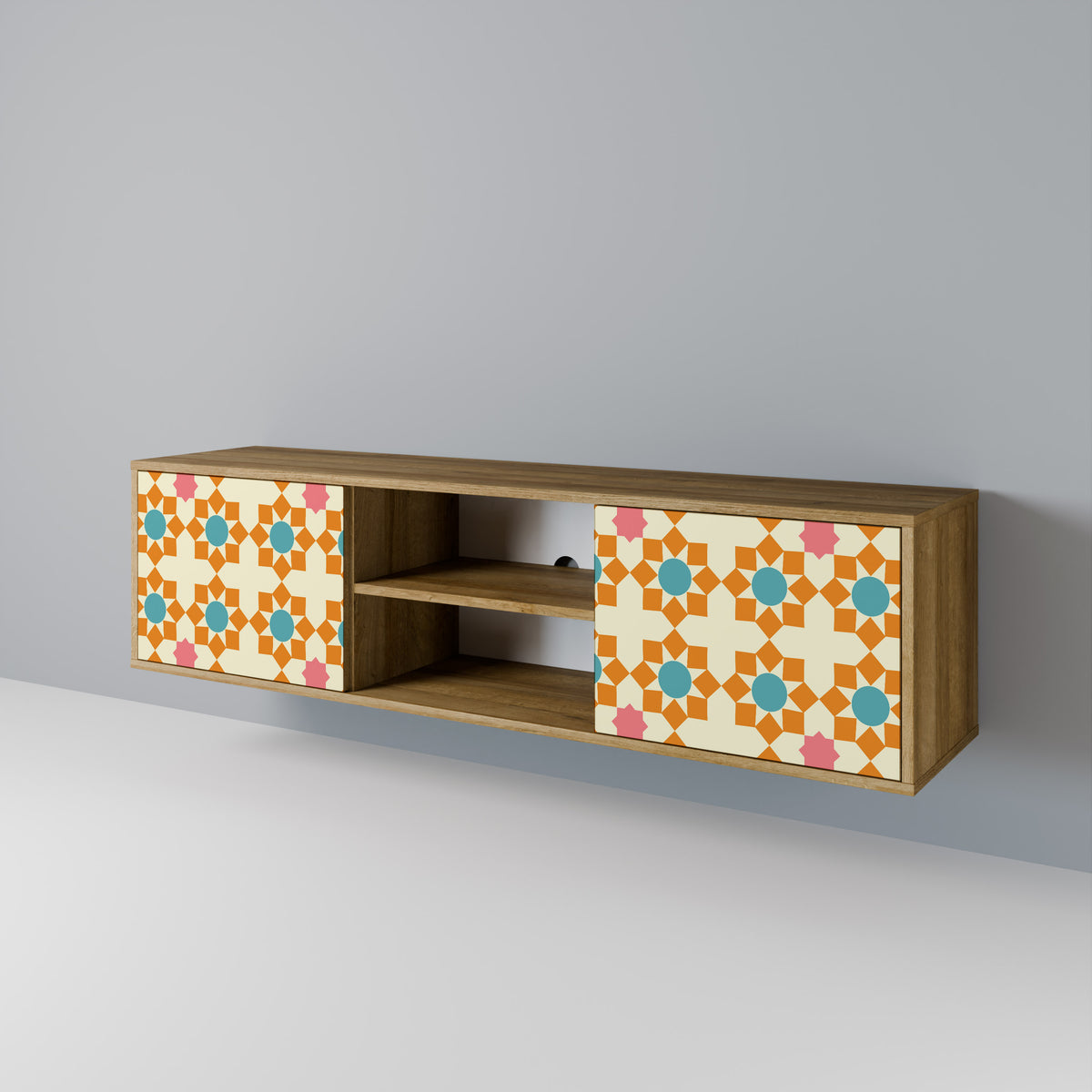 FLORAL DECOR Mueble de TV de 2 Puertas