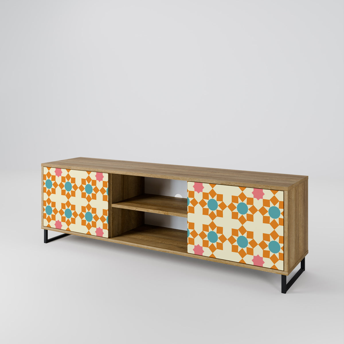 FLORAL DECOR Mueble de TV de 2 Puertas