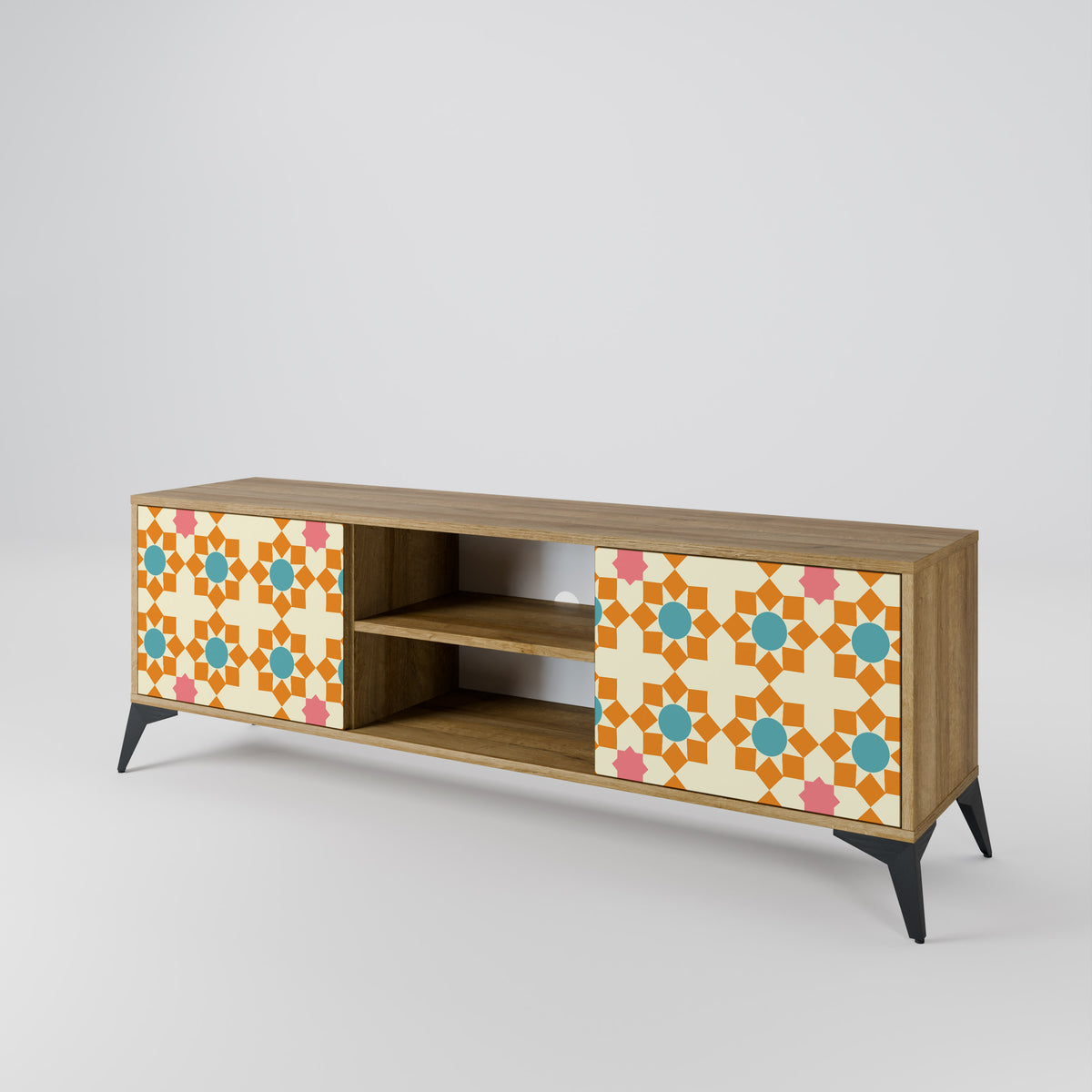 FLORAL DECOR Mueble de TV de 2 Puertas