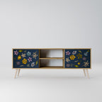 FLOWERS ON NAVY BLUE Mueble de TV de 2 Puertas
