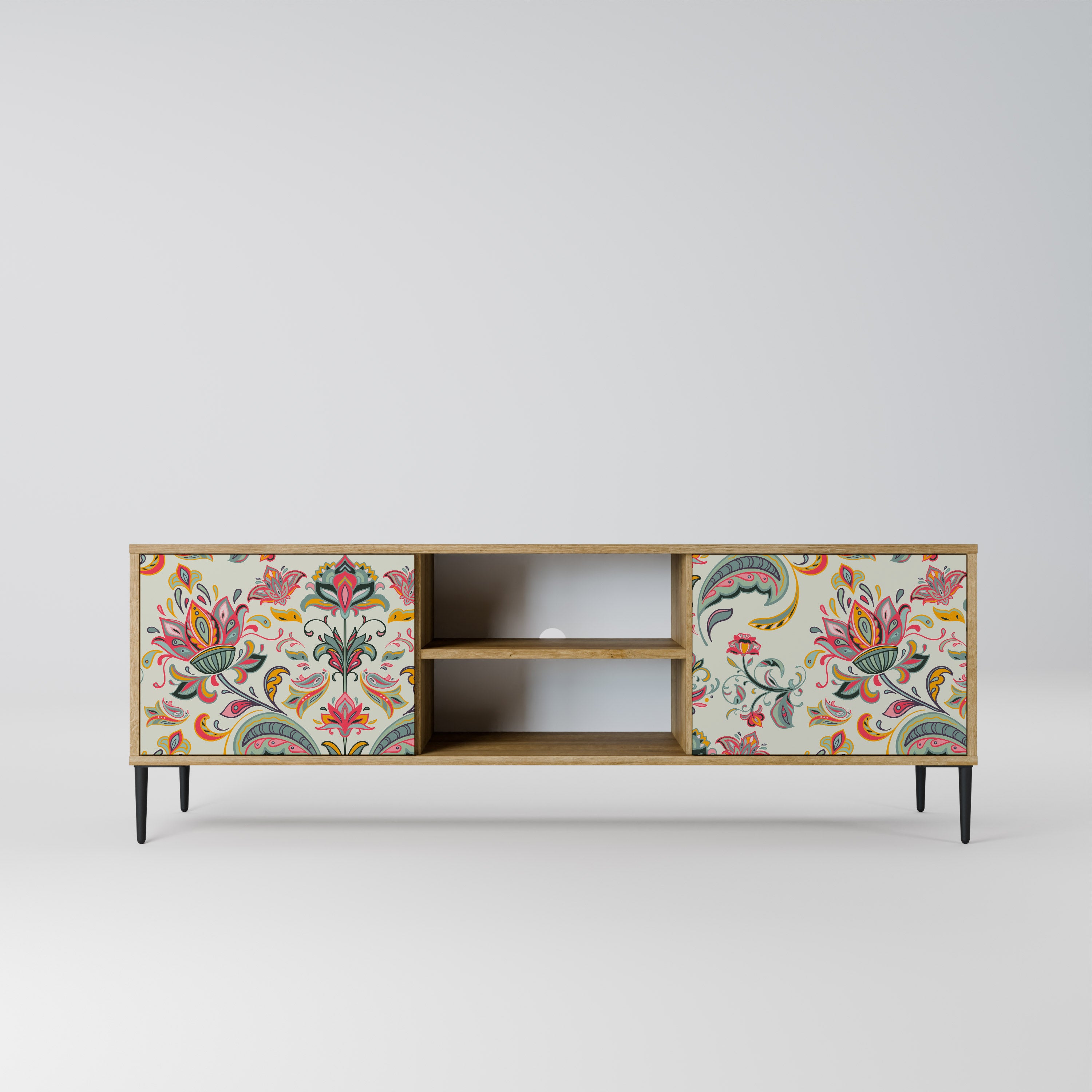 ORGANIC FOLKLORE 2-Door TV Stand in Oak Effect