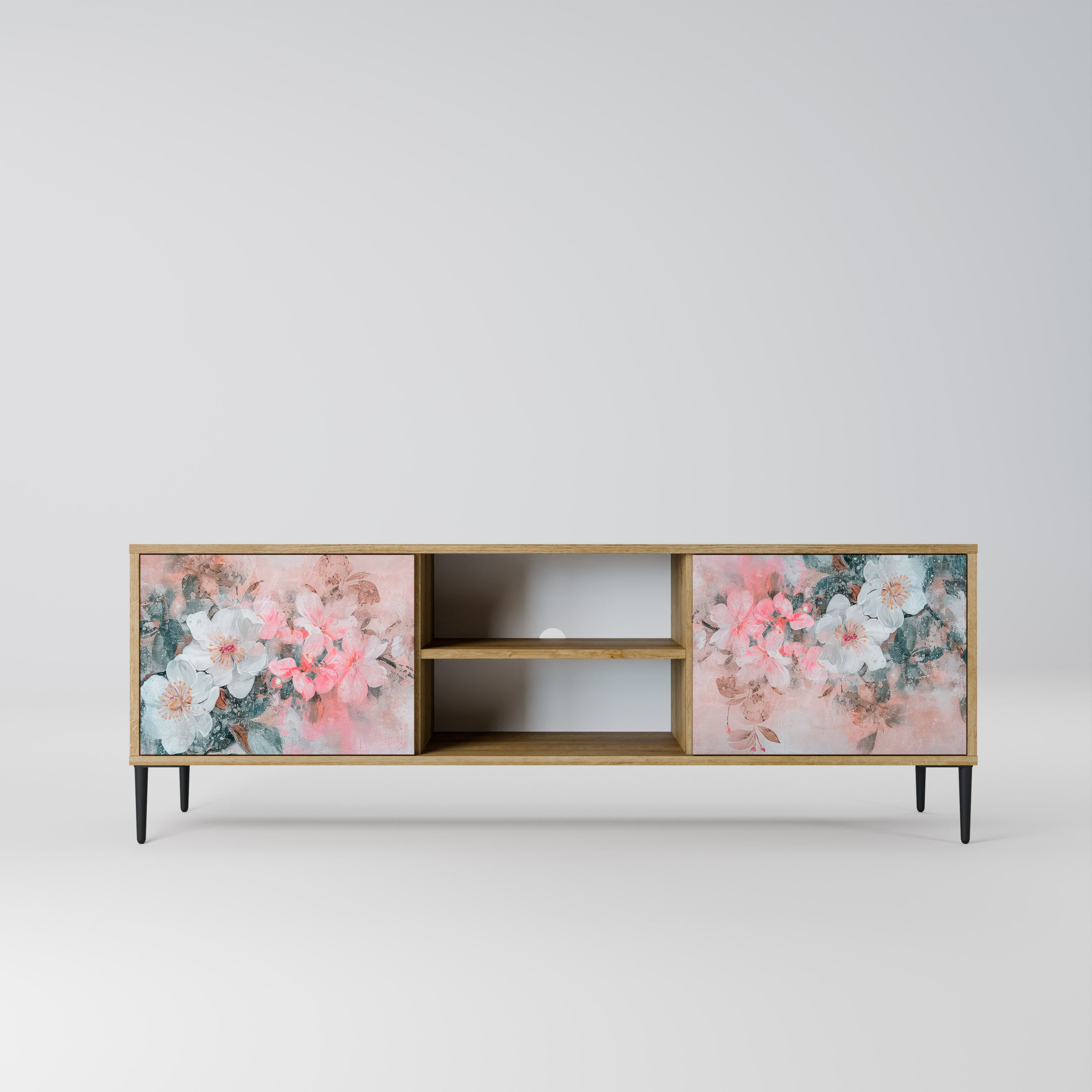 CHERRY BLOSSOM 2-Door TV Stand in Oak Effect