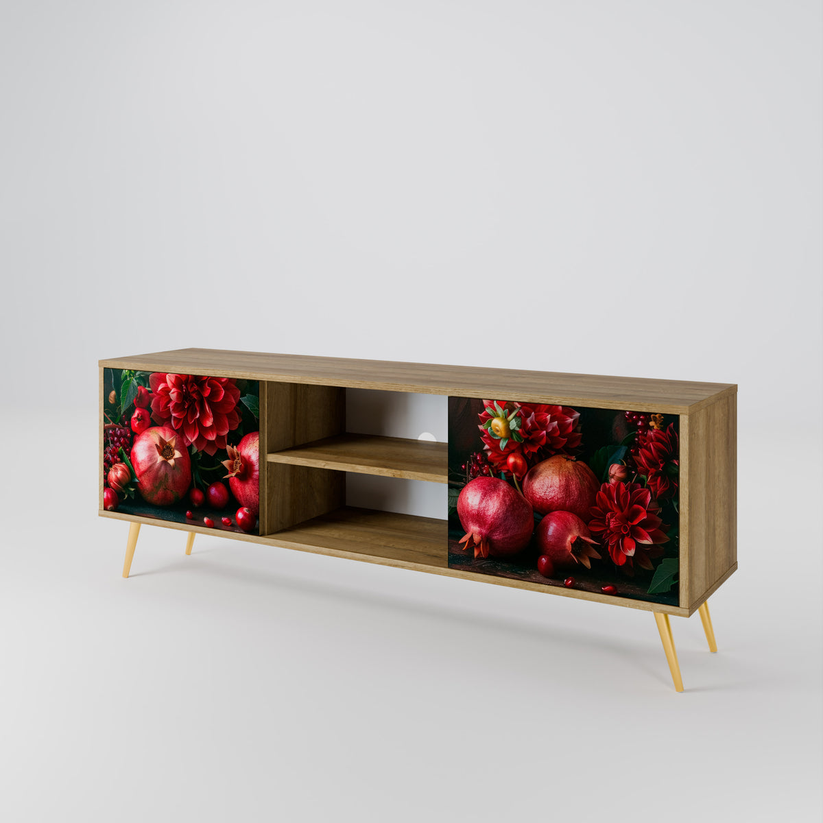 DAHLIAS AND POMEGRANATES Mueble de TV de 2 Puertas