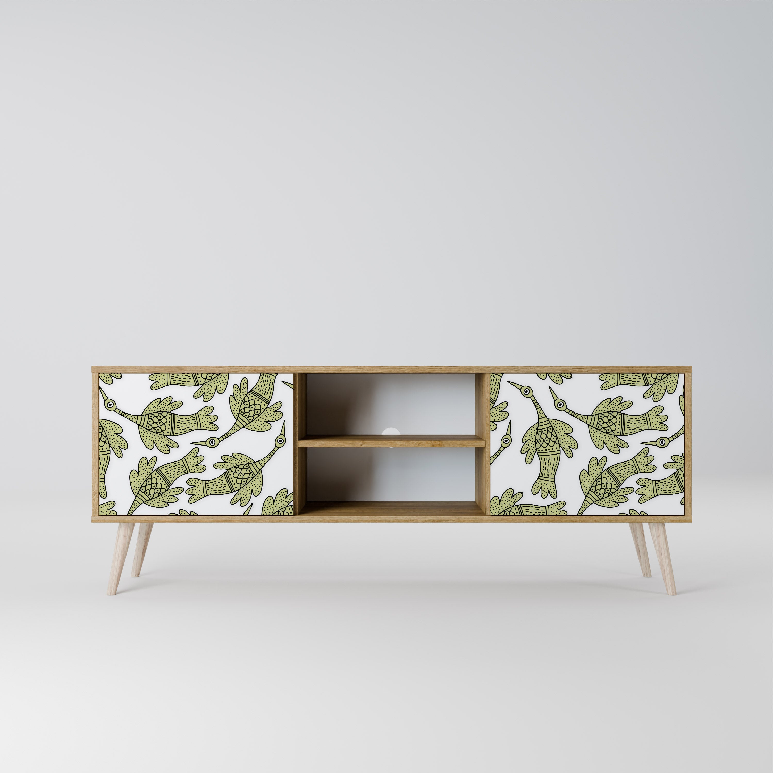 SEEDLING SONGBIRD 2-Door TV Stand in Oak Effect