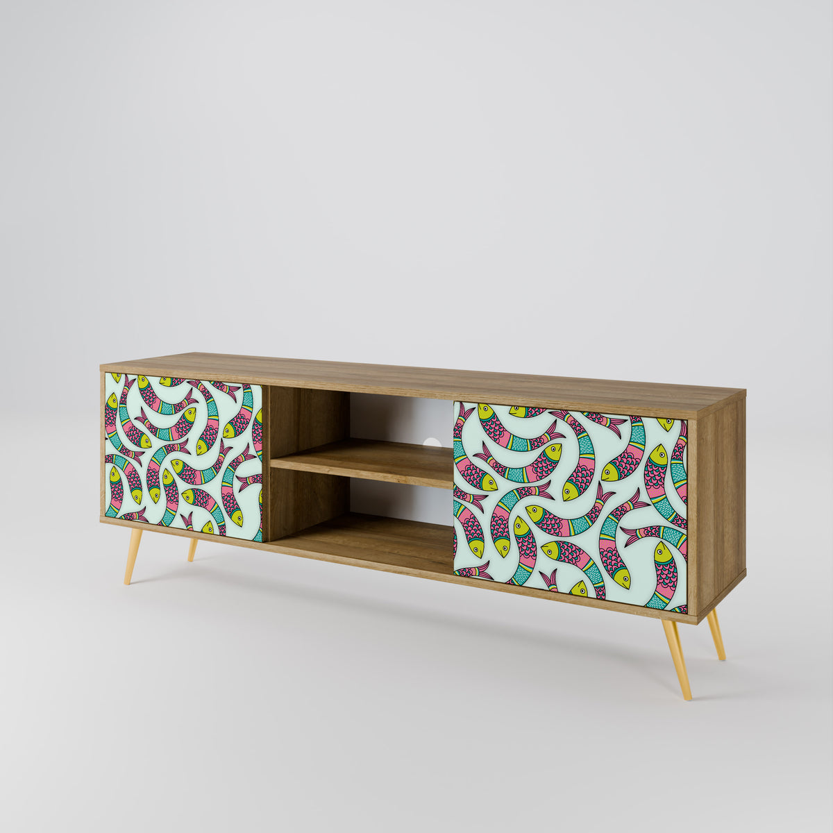 INDIAN FISH Mueble de TV de 2 Puertas