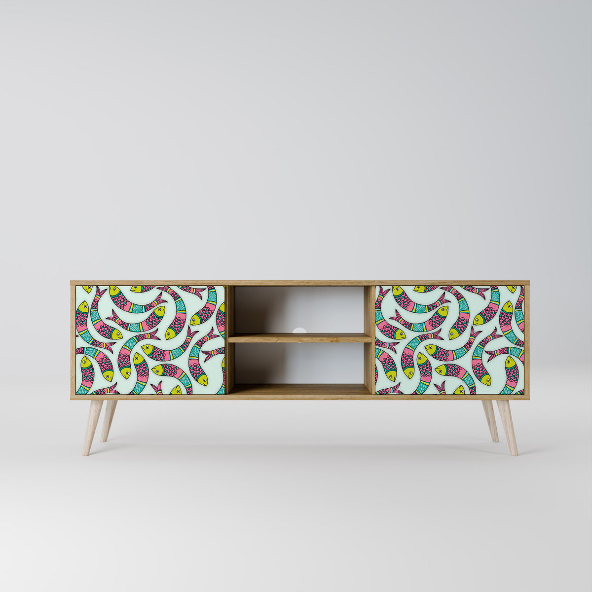 INDIAN FISH Mueble de TV de 2 Puertas