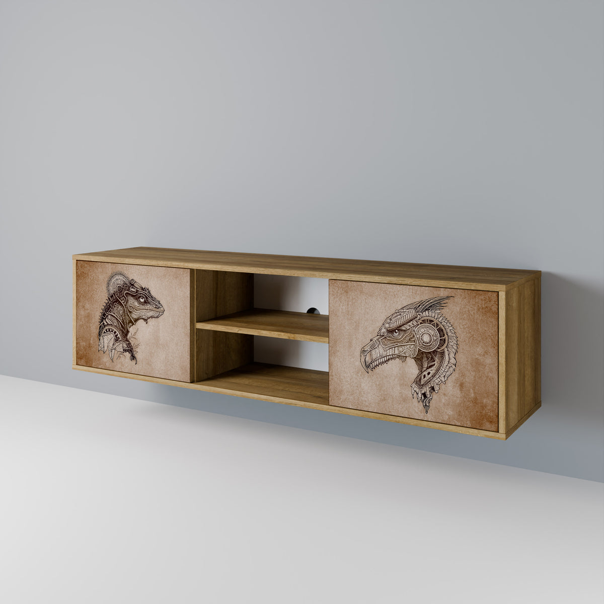 STEAMPUNK CLAN Mueble de TV de 2 Puertas