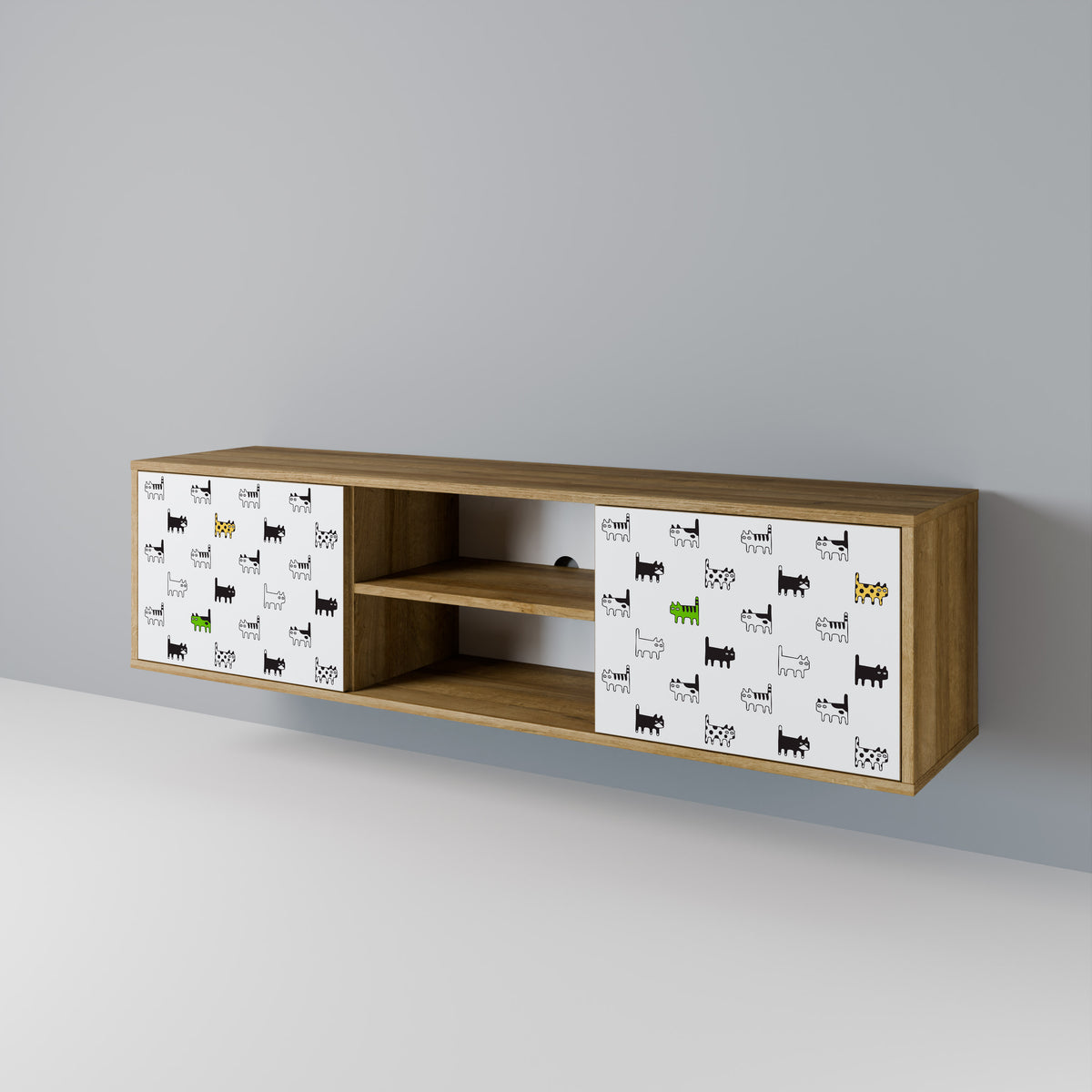 CATS COMPILATION Mueble de TV de 2 Puertas