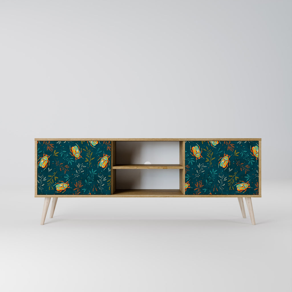AUTUMN INSECTS 2-Door TV Stand in Oak Effect