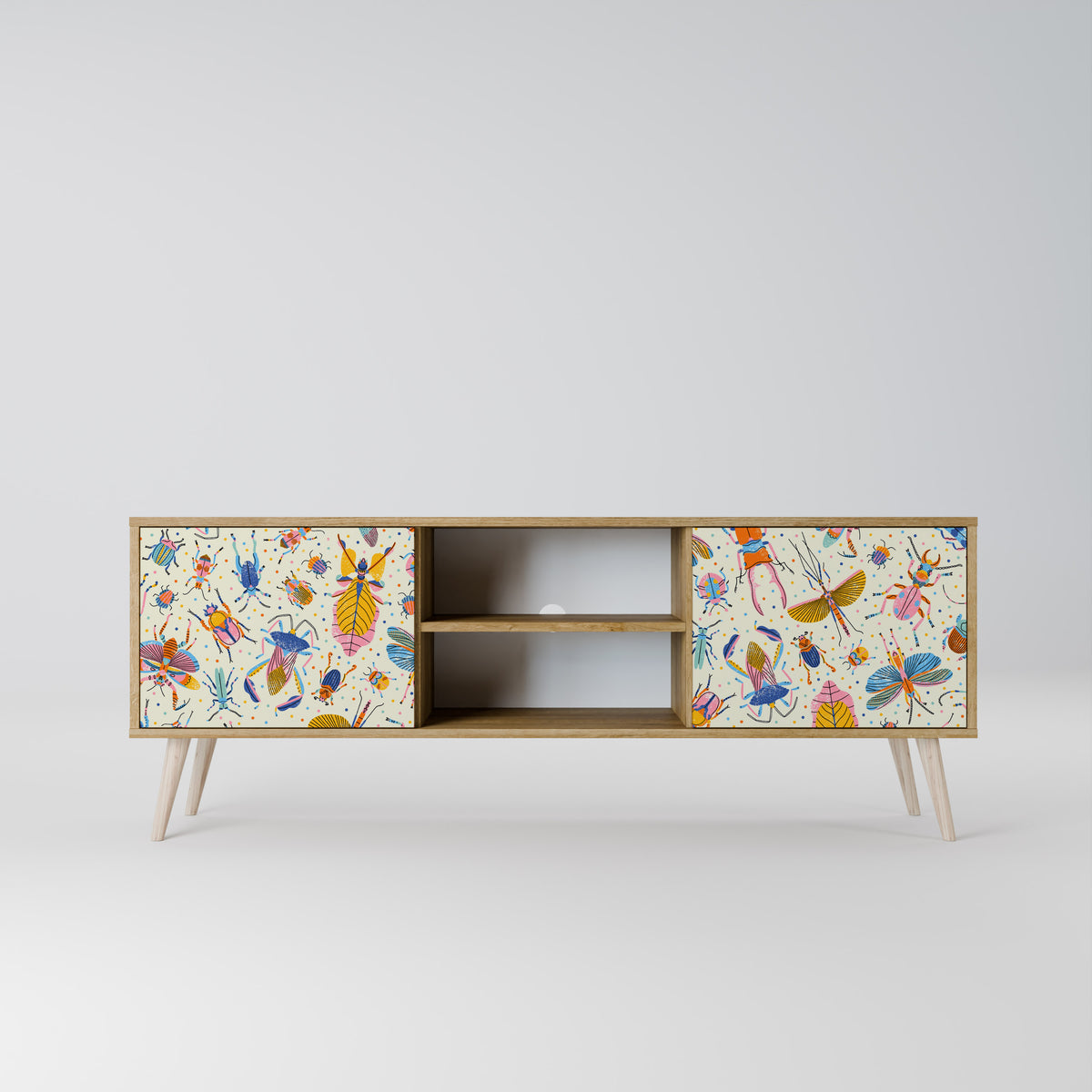 COLORFUL INSECTS Mueble de TV de 2 Puertas