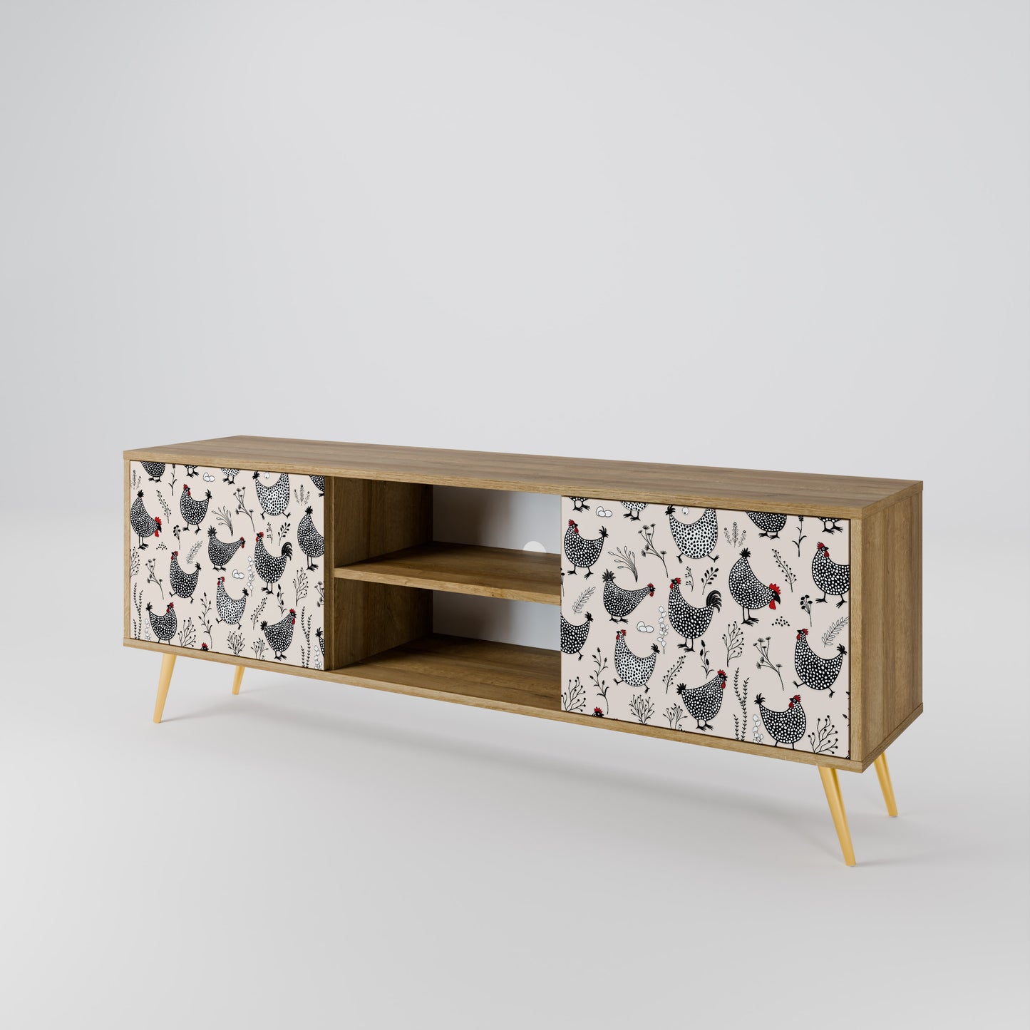 HAPPY HENS Mueble de TV de 2 Puertas