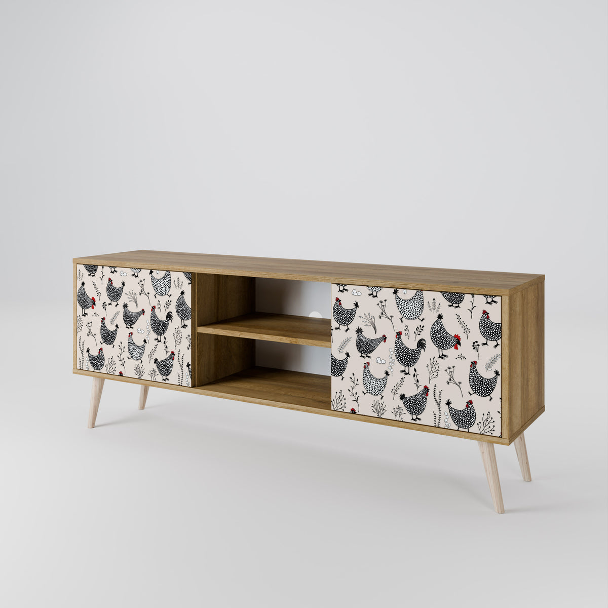 HAPPY HENS Mueble de TV de 2 Puertas
