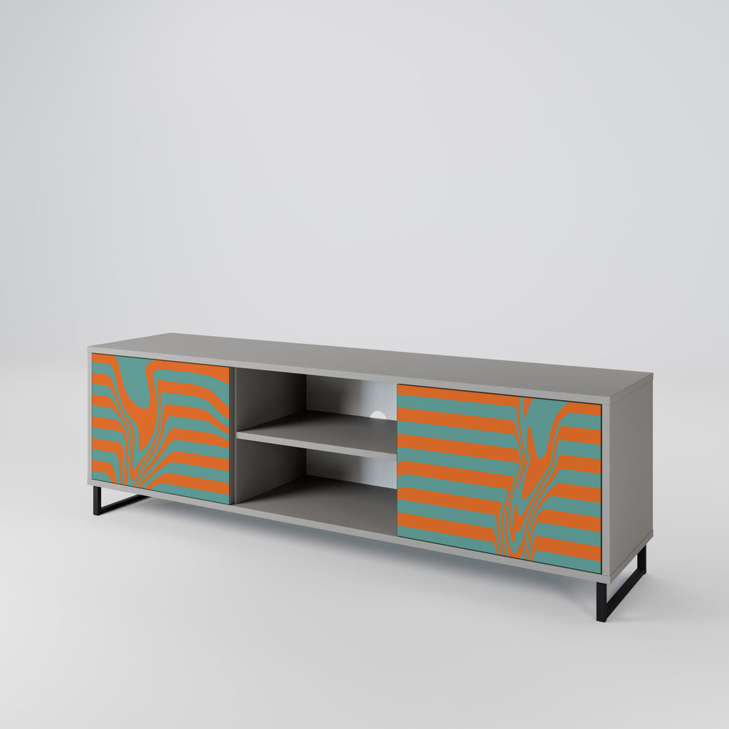 Mueble de TV LINE COLLAPSE de 2 puertas en acabado gris