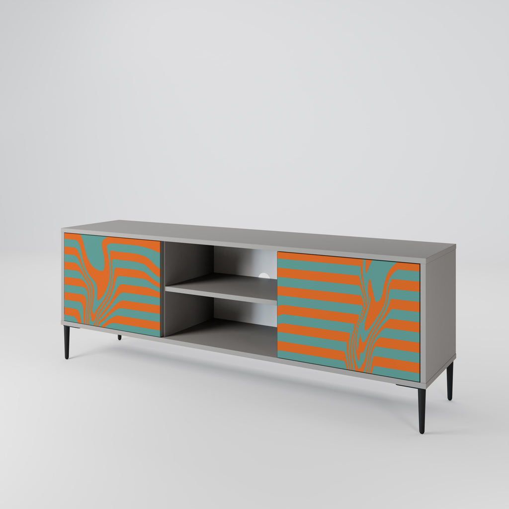 Mueble de TV LINE COLLAPSE de 2 puertas en acabado gris