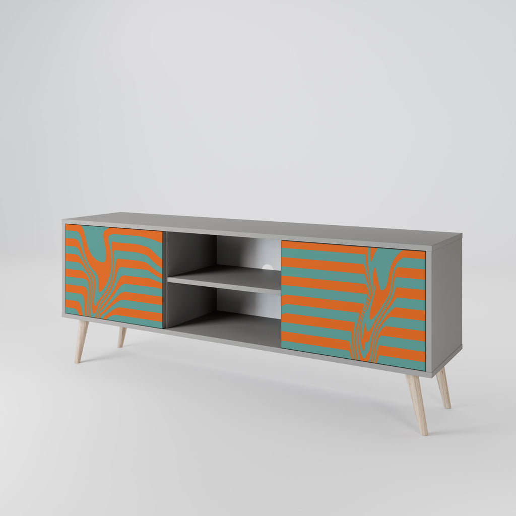 Mueble de TV LINE COLLAPSE de 2 puertas en acabado gris