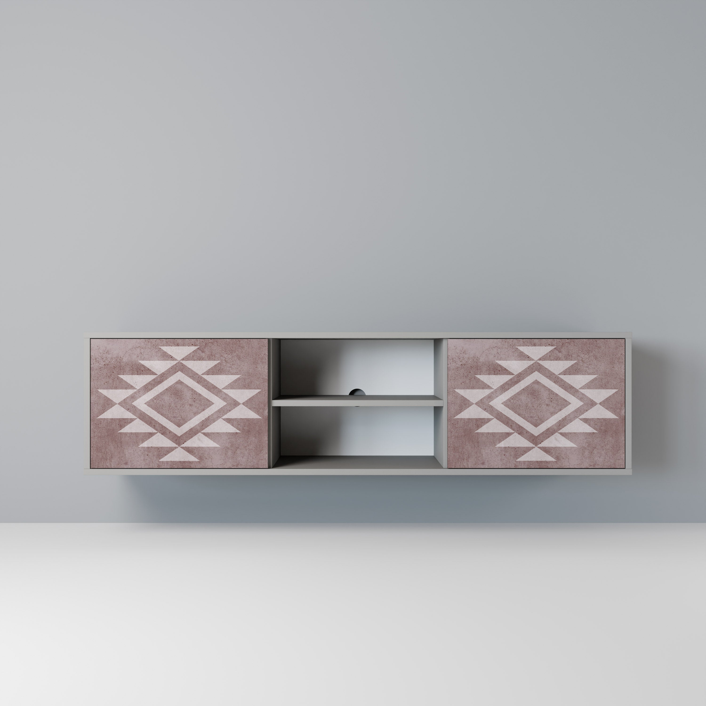 Mueble de TV MARVEL MOSAIC de 2 puertas en acabado gris