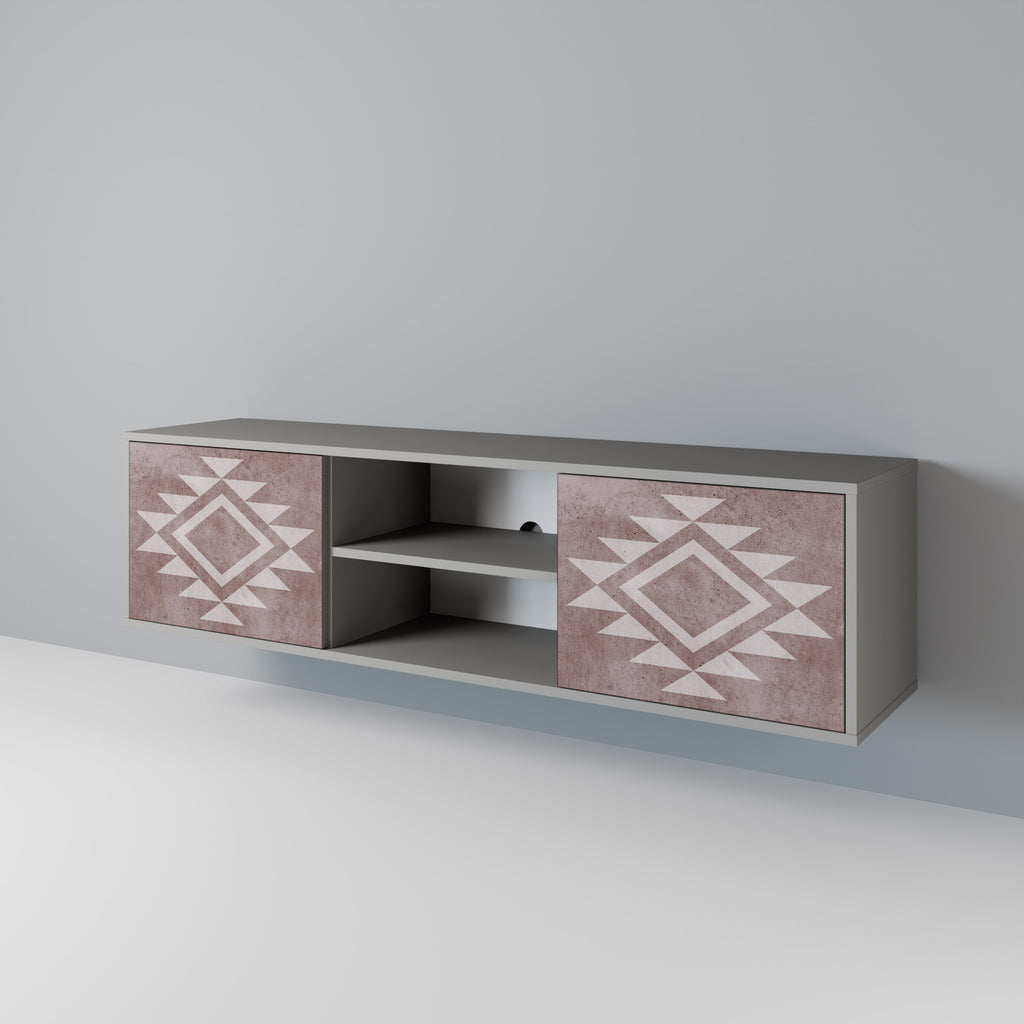 Mueble de TV MARVEL MOSAIC de 2 puertas en acabado gris