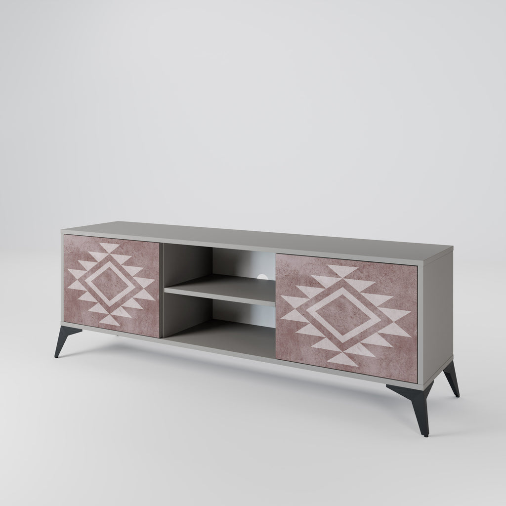 Mueble de TV MARVEL MOSAIC de 2 puertas en acabado gris