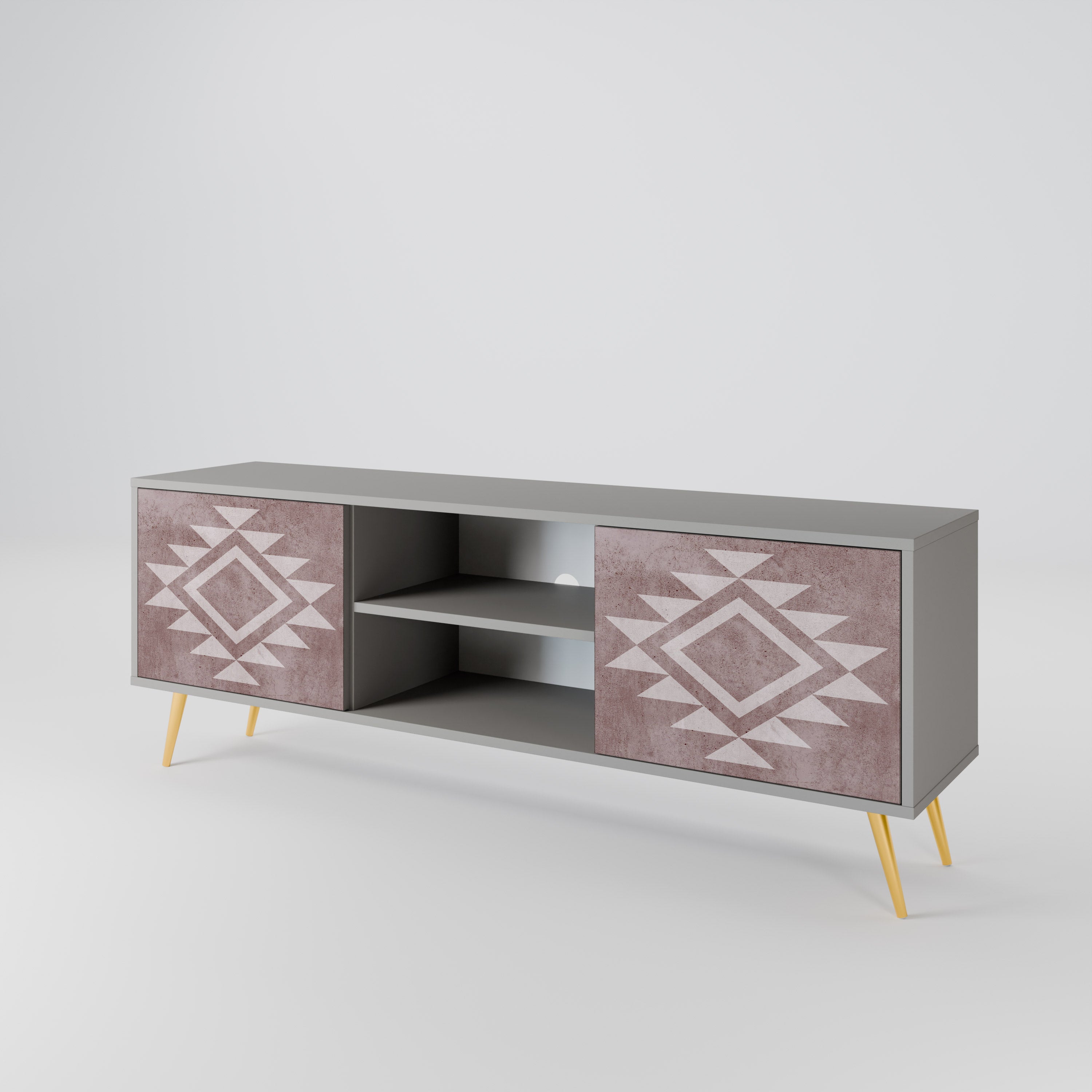 Mueble de TV MARVEL MOSAIC de 2 puertas en acabado gris