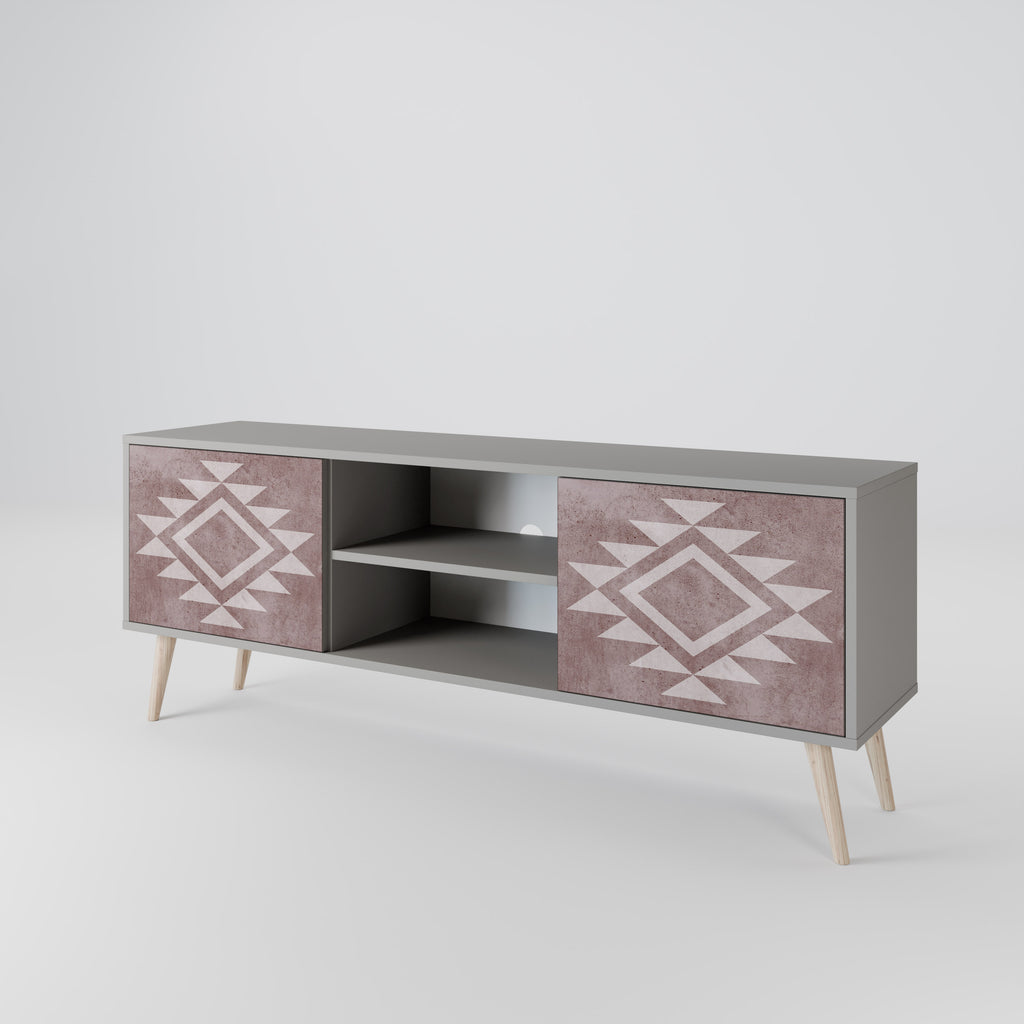 Mueble de TV MARVEL MOSAIC de 2 puertas en acabado gris