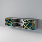 THE LABYRINTH OF GOLD Mueble de TV de 2 Puertas en Acabado Gris