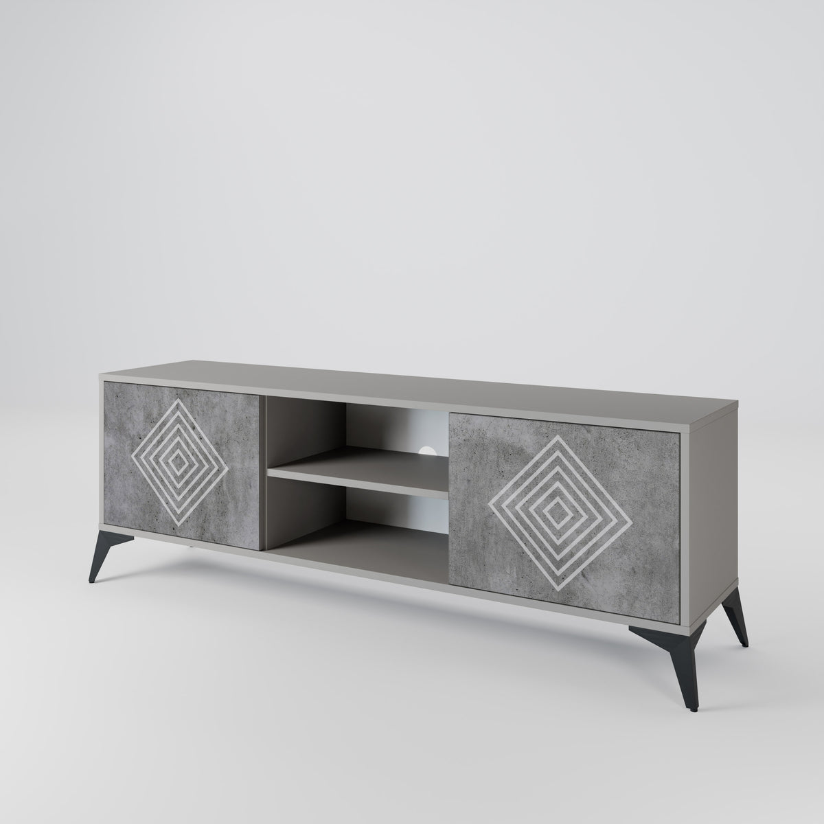POLYGONAL ARTISTRY Mueble de TV de 2 Puertas