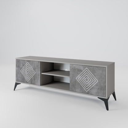 POLYGONAL ARTISTRY Mueble de TV de 2 Puertas