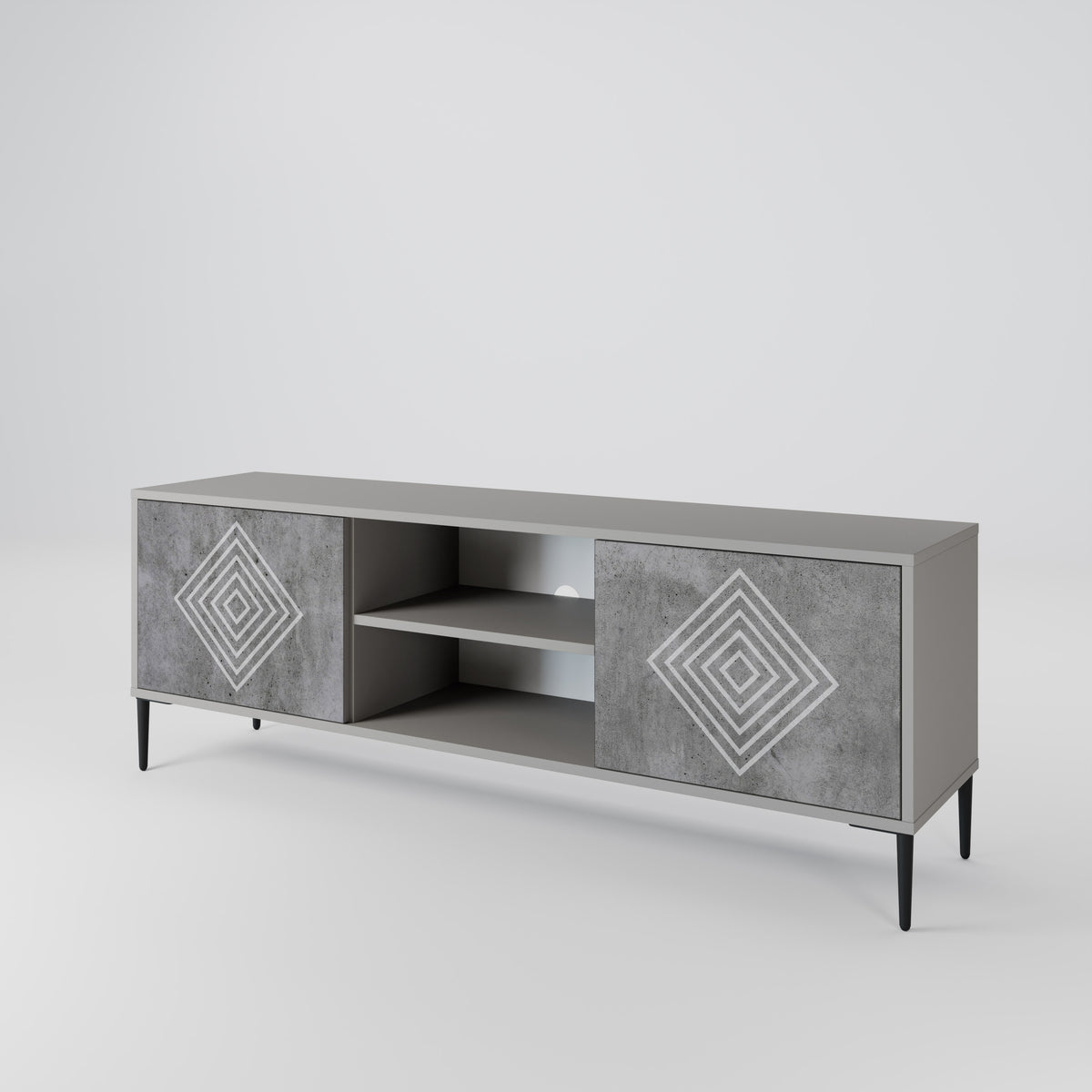 POLYGONAL ARTISTRY 2-Door TV Cabinet