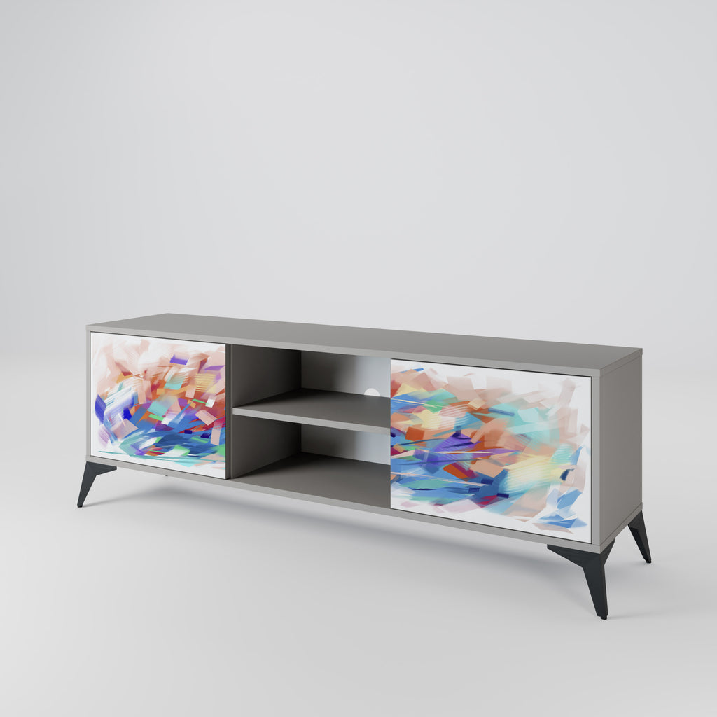 Mueble de TV de 2 puertas FINESSE MASH-UP en acabado gris