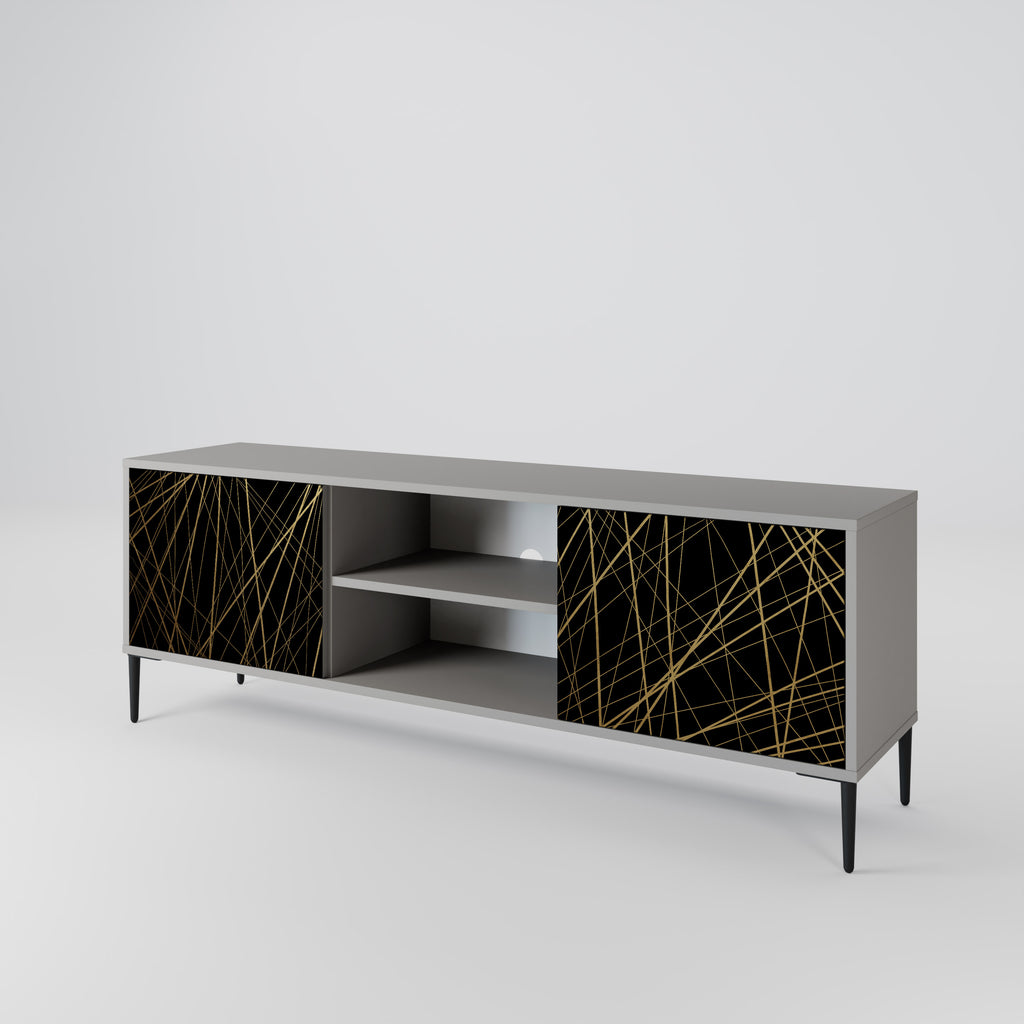 Mueble de TV de 2 puertas BRIGHT MESH en acabado gris