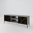 BRIGHT MESH Mueble de TV de 2 Puertas en Acabado Gris