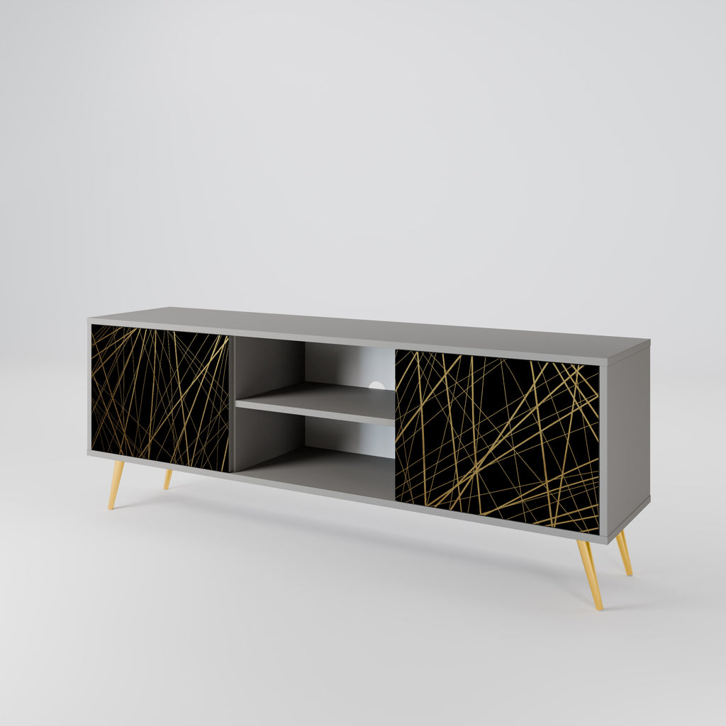 Mueble de TV de 2 puertas BRIGHT MESH en acabado gris