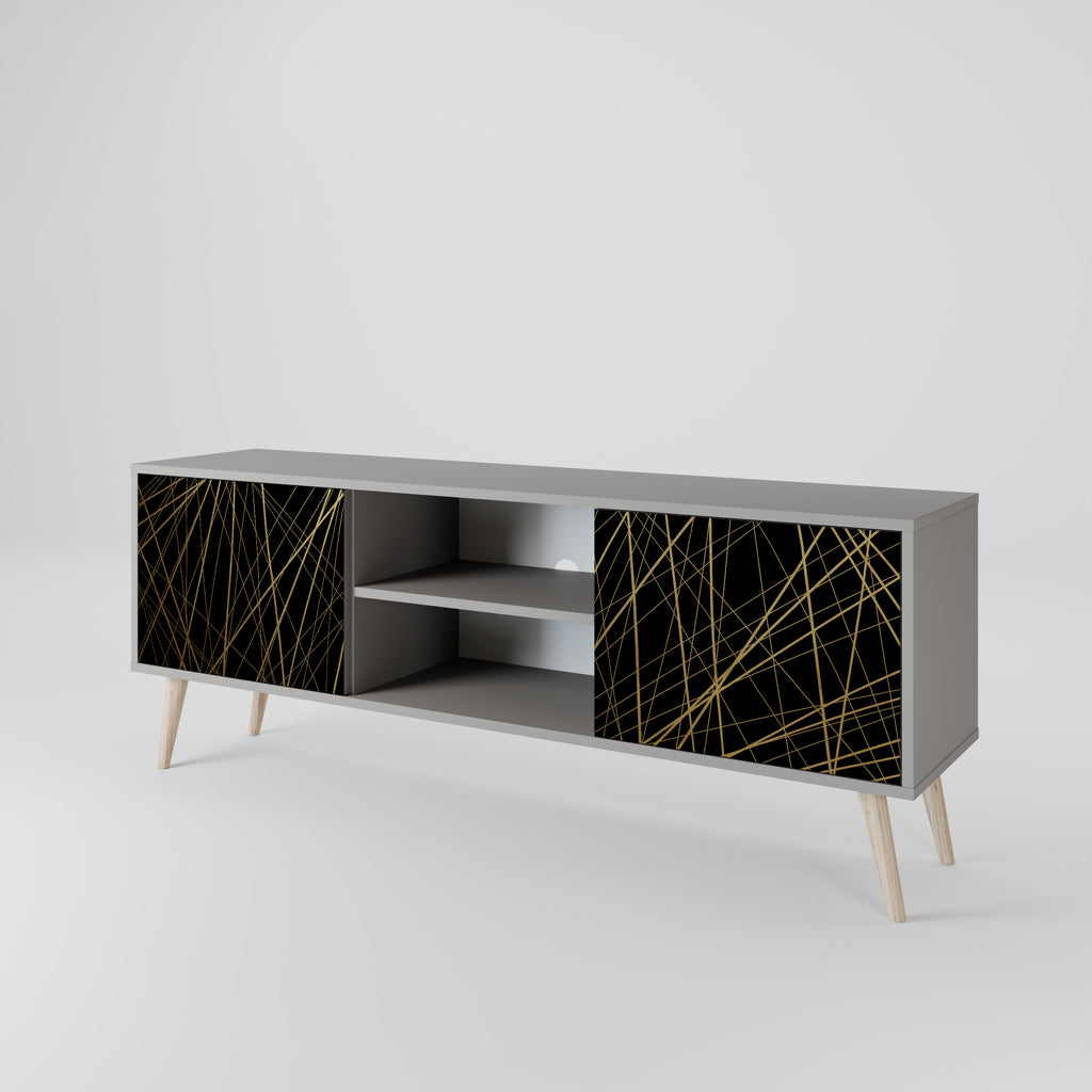 Mueble de TV de 2 puertas BRIGHT MESH en acabado gris