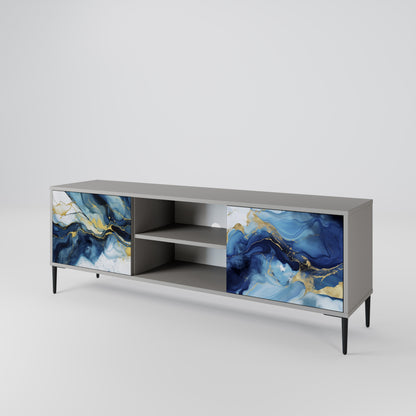 INKY MARBLE Mueble de TV de 2 Puertas