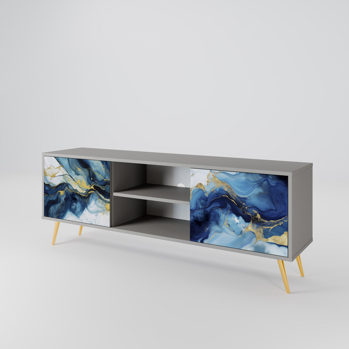 INKY MARBLE Mueble de TV de 2 Puertas