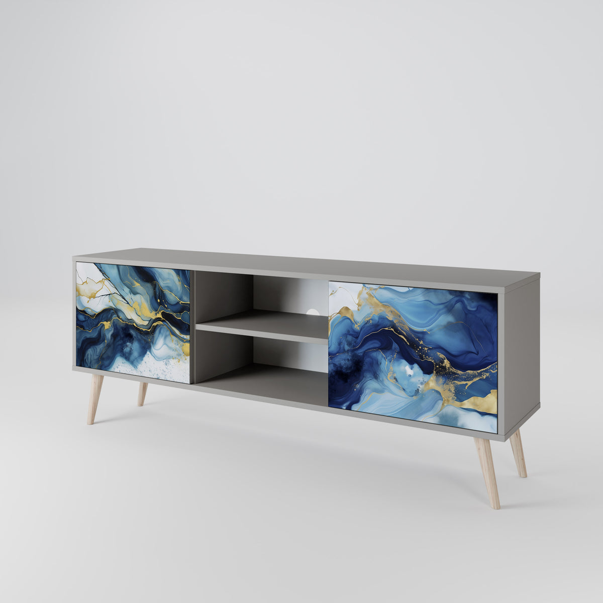 INKY MARBLE Mueble de TV de 2 Puertas