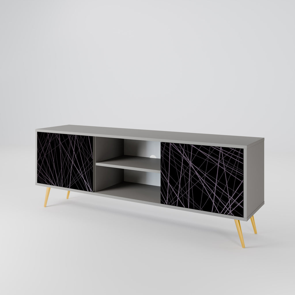 Mueble de TV de 2 puertas SHIMMER SPIDEGRAM en acabado gris