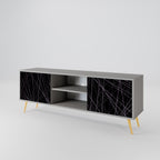 SHIMMER SPIDERGRAM 2-Door TV Stand in Grey Finish