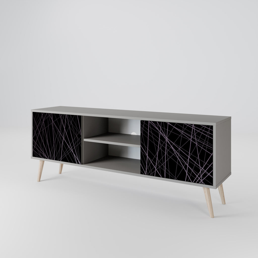 Mueble de TV de 2 puertas SHIMMER SPIDEGRAM en acabado gris