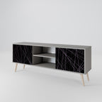 SHIMMER SPIDERGRAM 2-Door TV Stand in Grey Finish