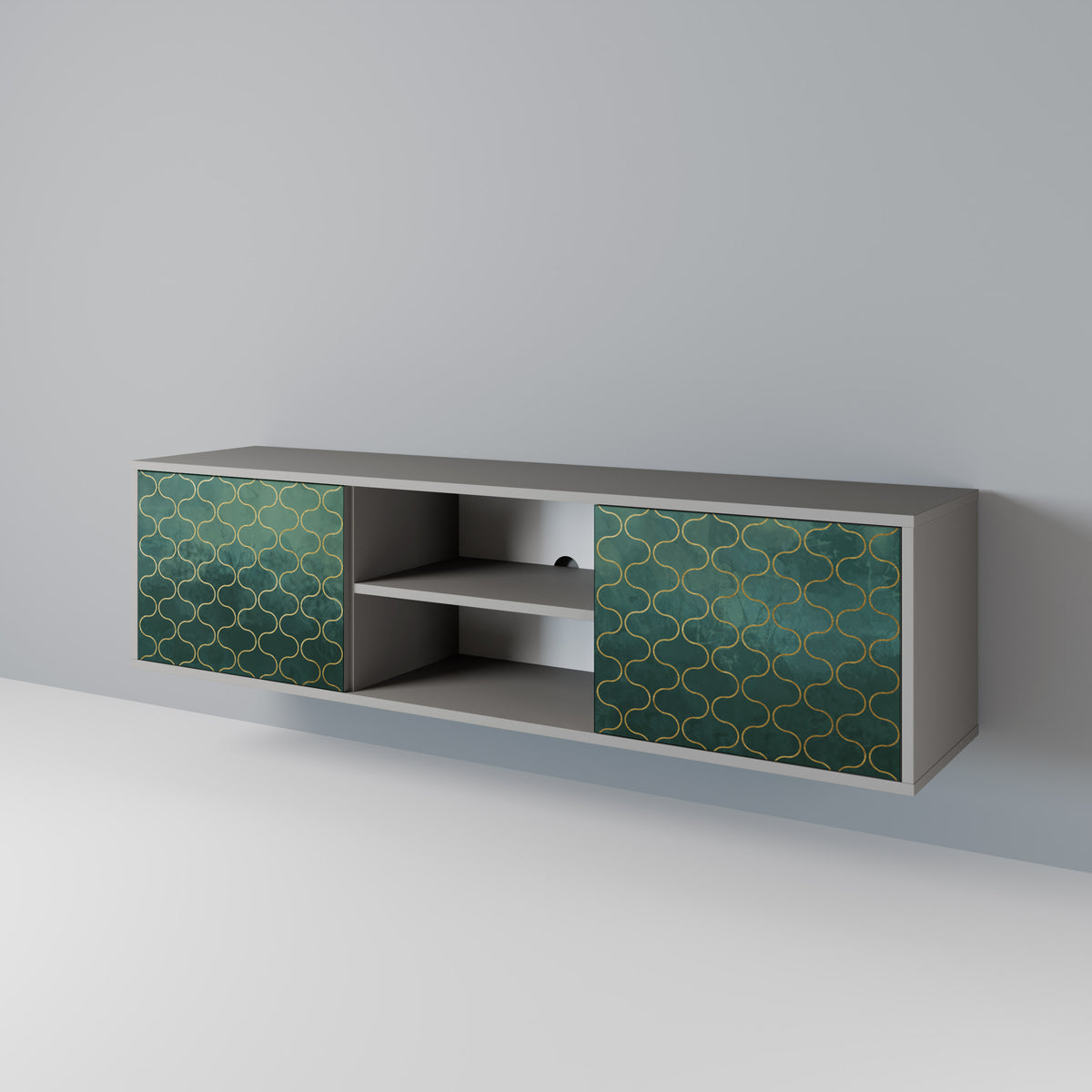 TESSELATED GREENERY Mueble de TV de 2 Puertas