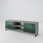 TESSELATED GREENERY Mueble de TV de 2 Puertas en Acabado Gris
