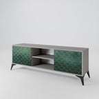 TESSELATED GREENERY Mueble de TV de 2 Puertas en Acabado Gris