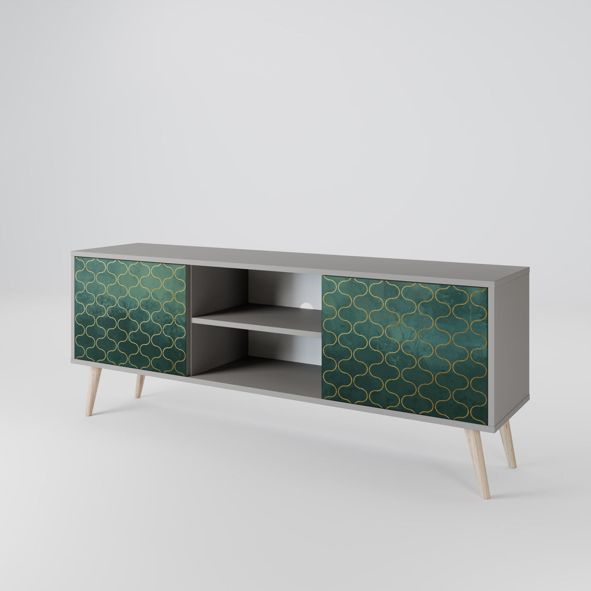 TESSELATED GREENERY Mueble de TV de 2 Puertas