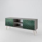 TESSELATED GREENERY Mueble de TV de 2 Puertas en Acabado Gris
